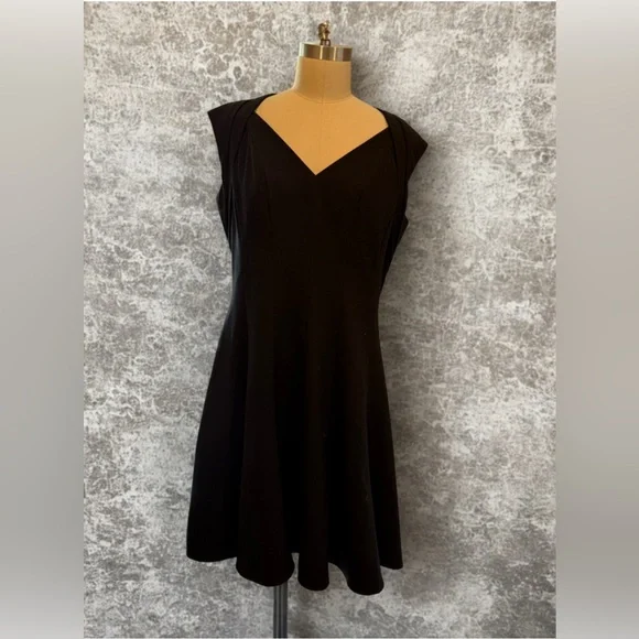 Calvin Klein | Dresses | Calvin Klein Elegant Structured Black Sleeveless  Fit And Flare Dress | Poshmark
